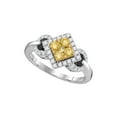 thumbnail image 1 of FB Jewels 14kt White Gold Womens Round Diamond Cluster Bridal Wedding Engagement Ring 5/8 Cttw, 1 of 2