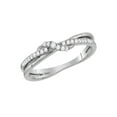 thumbnail image 1 of FB Jewels 14kt White Gold Womens Round Diamond Crossover Stackable Band Ring 1/6 Cttw, 1 of 1