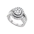 thumbnail image 1 of FB Jewels 14kt White Gold Womens Round Diamond Flower Cluster Cluster Ring 2.00 Cttw, 1 of 1