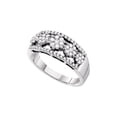 thumbnail image 1 of FB Jewels 14kt White Gold Womens Round Diamond Flower Cluster Cocktail Band Ring 1/2 Cttw Size 8, 1 of 1
