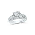 thumbnail image 1 of FB Jewels 14kt White Gold Womens Round Diamond Halo Bridal Wedding Engagement Ring Band Set 1.00 Cttw, 1 of 1