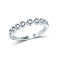 thumbnail image 1 of FB Jewels 14kt White Gold Womens Round Diamond Heart Stackable Band Ring 1/10 Cttw, 1 of 1