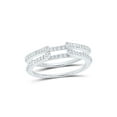 thumbnail image 1 of FB Jewels 14kt White Gold Womens Round Diamond Ring Guard Wrap Solitaire Enhancer 1/2 Cttw Size 5, 1 of 1