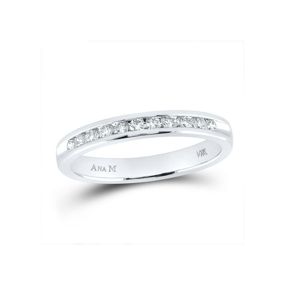 FB Jewels 14kt White Gold Womens Round Diamond Slender 2.5mm Wedding Band 1/4 Cttw Size 7