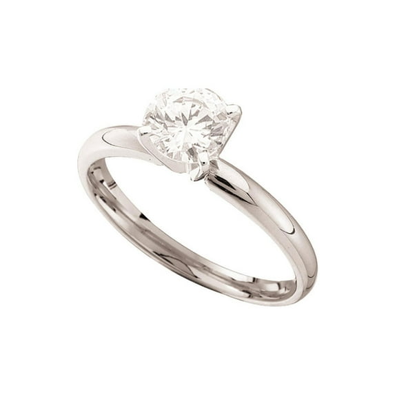 FB Jewels 14kt White Gold Womens Round Diamond Solitaire Bridal Wedding Engagement Ring 1/2 Cttw Size 7