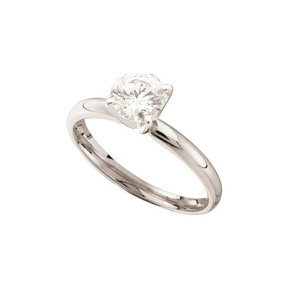 FB Jewels 14kt White Gold Womens Round Diamond Solitaire Bridal Wedding Engagement Ring 1/2 Cttw