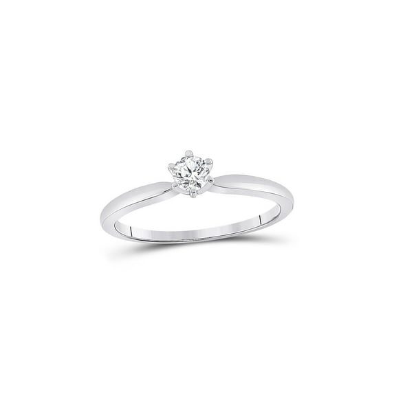 FB Jewels 14kt White Gold Womens Round Diamond Solitaire Bridal Wedding Engagement Ring 1/5 Cttw
