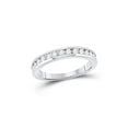 thumbnail image 1 of FB Jewels 14kt White Gold Womens Round Diamond Wedding Single Row Band 1/2 Cttw, 1 of 1