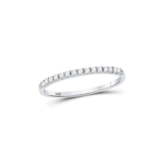 FB Jewels 14kt White Gold Womens Round Diamond Wedding Single Row Band 1/6 Cttw Size 6