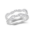thumbnail image 1 of FB Jewels 14kt White Gold Womens Round Diamond Wrap Ring Guard Enhancer 1/3 Cttw, 1 of 1