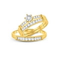 thumbnail image 1 of FB Jewels 14kt Yellow Gold His Hers Round Diamond Solitaire Matching Wedding Set 1/2 Cttw Size 6.5, 1 of 4
