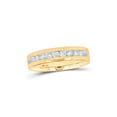 thumbnail image 1 of FB Jewels 14kt Yellow Gold Mens Round Channel-set Diamond Single Row Wedding Band Ring 1/2 Cttw Ring Size 10, 1 of 1