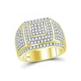 thumbnail image 1 of FB Jewels 14kt Yellow Gold Mens Round Diamond Cushion Cluster Ring 2-1/2 Cttw, 1 of 1