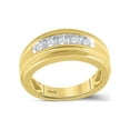 thumbnail image 1 of FB Jewels 14kt Yellow Gold Mens Round Diamond Wedding Channel Set Band Ring 1/2 Cttw, 1 of 1