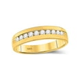 thumbnail image 1 of FB Jewels 14kt Yellow Gold Mens Round Diamond Wedding Single Row Band Ring 1/2 Cttw, 1 of 4