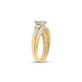 thumbnail image 1 of FB Jewels 14kt Yellow Gold Princess Diamond Bridal Wedding Ring Band Set 1 Cttw Size 8, 1 of 4