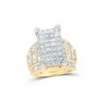 thumbnail image 1 of FB Jewels 14kt Yellow Gold Princess Diamond Cluster Bridal Wedding Engagement Ring 5 Cttw Size 6, 1 of 1