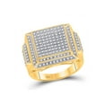 thumbnail image 1 of FB Jewels 14kt Yellow Gold Round Diamond Halo Bridal Wedding Ring Band Set 1-1/2 Cttw Size 9.5, 1 of 1