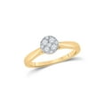 thumbnail image 1 of FB Jewels 14kt Yellow Gold Round Diamond Larissa Cluster Bridal Wedding Engagement Ring 1/4 Cttw Size 7.5, 1 of 1