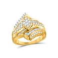 thumbnail image 1 of FB Jewels 14kt Yellow Gold Round Diamond Oval Cluster Bridal Wedding Engagement Ring 1 Cttw Size 9, 1 of 1
