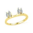 thumbnail image 1 of FB Jewels 14kt Yellow Gold Womens Oval Diamond Ring Guard Wrap Solitaire Enhancer 1/2 Cttw Size 8.5, 1 of 1