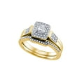 thumbnail image 1 of FB Jewels 14kt Yellow Gold Womens Princess Diamond Bridal Wedding Engagement Ring Band Set 1/2 Cttw, 1 of 1