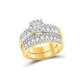 thumbnail image 1 of FB Jewels 14kt Yellow Gold Womens Princess Diamond Bridal Wedding Engagement Ring Band Set 1-3/4 Cttw, 1 of 1