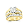 thumbnail image 1 of FB Jewels 14kt Yellow Gold Womens Princess Diamond Bridal Wedding Engagement Ring Band Set 2.00 Cttw, 1 of 4