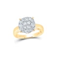 thumbnail image 1 of FB Jewels 14kt Yellow Gold Womens Princess Diamond Cluster Bridal Wedding Engagement Ring 1.00 Cttw, 1 of 1