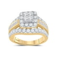 thumbnail image 1 of FB Jewels 14kt Yellow Gold Womens Princess Diamond Cluster Bridal Wedding Engagement Ring 2.00 Cttw, 1 of 1