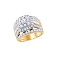 thumbnail image 1 of FB Jewels 14kt Yellow Gold Womens Princess Diamond Solitaire Halo Bridal Wedding Engagement Ring 3.00 Cttw, 1 of 1
