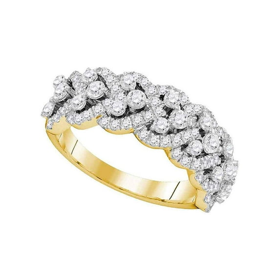 FB Jewels 14kt Yellow Gold Womens Round Diamond Band Ring 1-3/8 Cttw Size 6.5