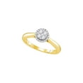 thumbnail image 1 of FB Jewels 14kt Yellow Gold Womens Round Diamond Cluster Bridal Wedding Engagement Ring 1/4 Cttw, 1 of 1