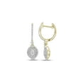 thumbnail image 1 of FB Jewels 14kt Yellow Gold Womens Round Diamond Double Oval Frame Dangle Earrings 1.00 Cttw In Pave Setting (I1-I2 clarity; H-I color), 1 of 1