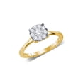 thumbnail image 1 of FB Jewels 14kt Yellow Gold Womens Round Diamond Flower Cluster Ring 1/4 Cttw, 1 of 1