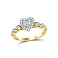 thumbnail image 1 of FB Jewels 14kt Yellow Gold Womens Round Diamond Heart Cluster Ring 1/3 Cttw Size 5.5, 1 of 1