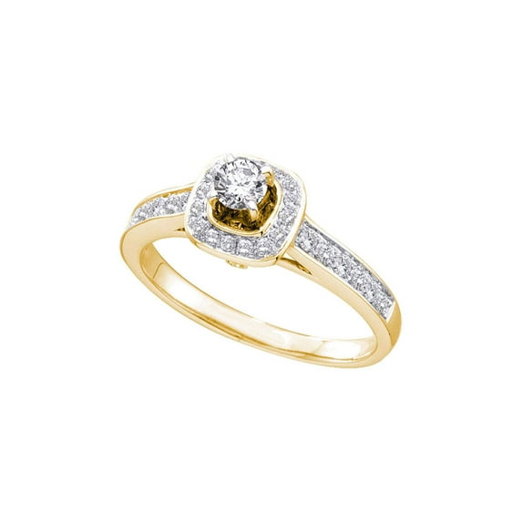 FB Jewels 14kt Yellow Gold Womens Round Diamond Solitaire Bridal Wedding Engagement Ring 1/2 Cttw