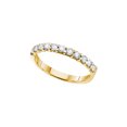 thumbnail image 1 of FB Jewels 14kt Yellow Gold Womens Round Diamond Wedding Single Row Band 1/10 Cttw, 1 of 1