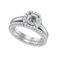 thumbnail image 1 of FB Jewels 18kt White Gold Womens Round Diamond Semi-Mount Wedding Bridal Ring Set 3/8 Cttw In Prong Setting (SI3 clarity; G-H color), 1 of 1