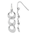 thumbnail image 1 of FB Jewels 925 Rhodium Plated Sterling Silver Polished Diamond-cut Dangle Earrings, 1 of 3