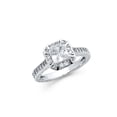 thumbnail image 1 of FB Jewels 925 Sterling Silver 1 Carat Princess Cut Halo Cubic Zirconia CZ Engagement Anniversary Wedding Ring Size 5, 1 of 1
