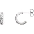 thumbnail image 1 of FB Jewels 925 Sterling Silver 12mm J-Hoop Beaded Earrings, 1 of 2