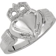 thumbnail image 1 of FB Jewels 925 Sterling Silver 14.5x10.5mm Ladies Claddagh Ring Size 7, 1 of 2