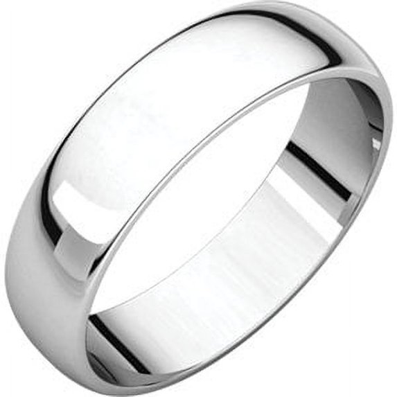 FB Jewels 925 Sterling Silver 5 mm Light Half Round Wedding Ring Band Size 7