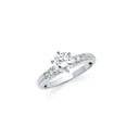 thumbnail image 1 of FB Jewels 925 Sterling Silver 6.5 Prong 1 Carat Round CZ Cubic Zirconia Engagement Ring & Side Pave Size 8, 1 of 1