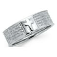 thumbnail image 1 of FB Jewels 925 Sterling Silver CZ Cubic Zirconia Lords Prayer Embossed Mens Religious Fashion Anniversary Ring Size 10, 1 of 1