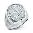 thumbnail image 1 of FB Jewels 925 Sterling Silver CZ Cubic Zirconia Religious Our Lady of Guadalupe Virgin Mary Mens Fashion Anniversary Ring Size 13, 1 of 1