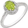 thumbnail image 1 of FB Jewels 925 Sterling Silver Peridot & .01 CTW Diamond Ring Size 7, 1 of 2