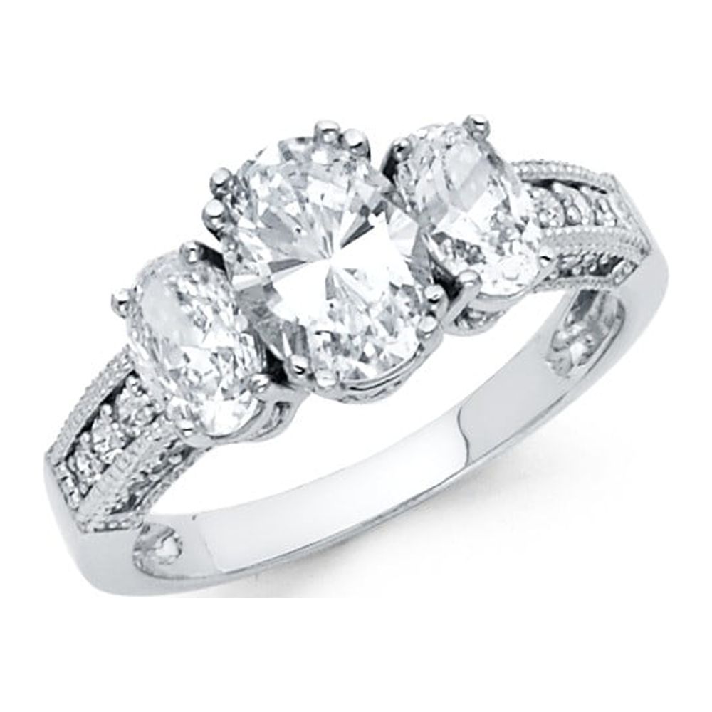 Sterling Silver Princess Cut CZ Ring – Clear Simulated Diamond Size 10 - View #9