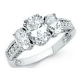 thumbnail image 1 of FB Jewels 925 Sterling Silver Polished Princess Cut Solitaire Square 1.5 Carats Cubic Zirconia CZ Anniversary Wedding Engagement Ring Size 8, 1 of 1